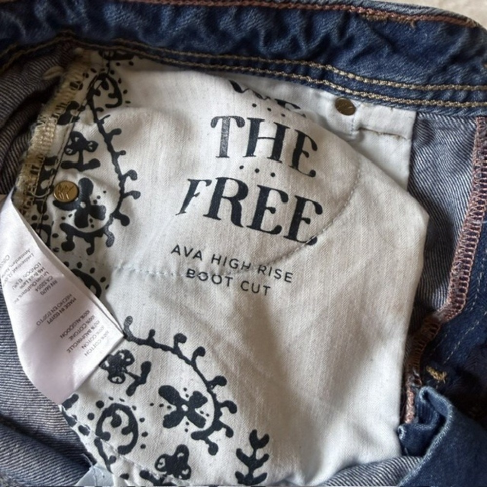 We The Free Free People Ava High Rise Bootcut Jeans Dark Wash Blue Denim Size 30 - Picture 8 of 8